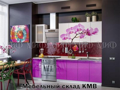 Купить кухню Орхидея Фиолетовая 2 метра белый фабрика миф мебельскладкмв.рф