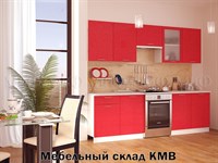 Кухонный гарнитур Техно красный металлик 2,2 м.