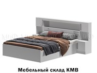 Кровать Бася с надстройкой и тумбами (белая)