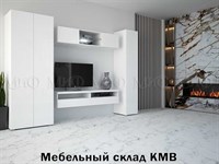 Модульная гостиная флорис вариант 2 белый глянец мебельный склад кмв